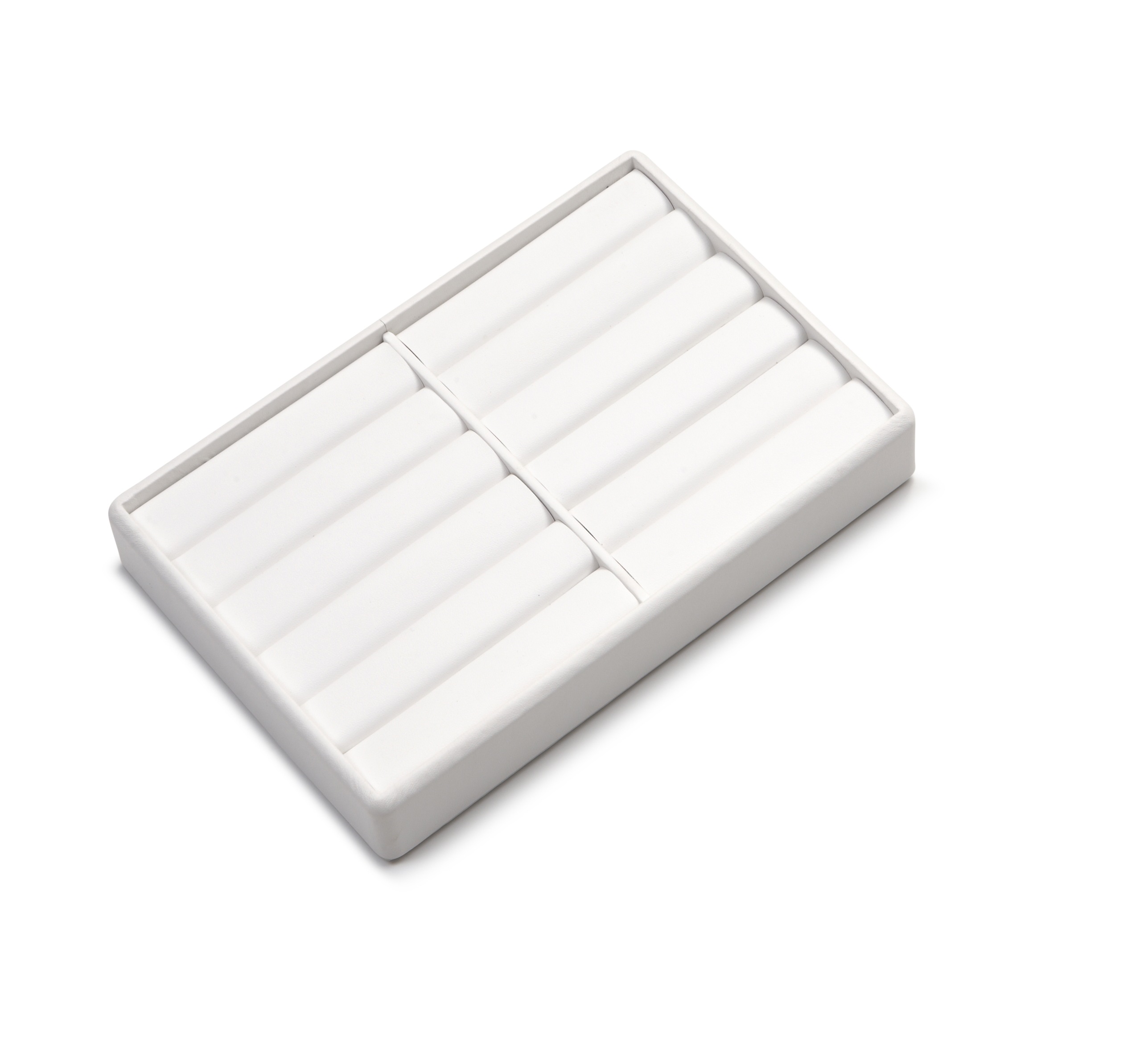 White Leatherette 10 Bangle Tray