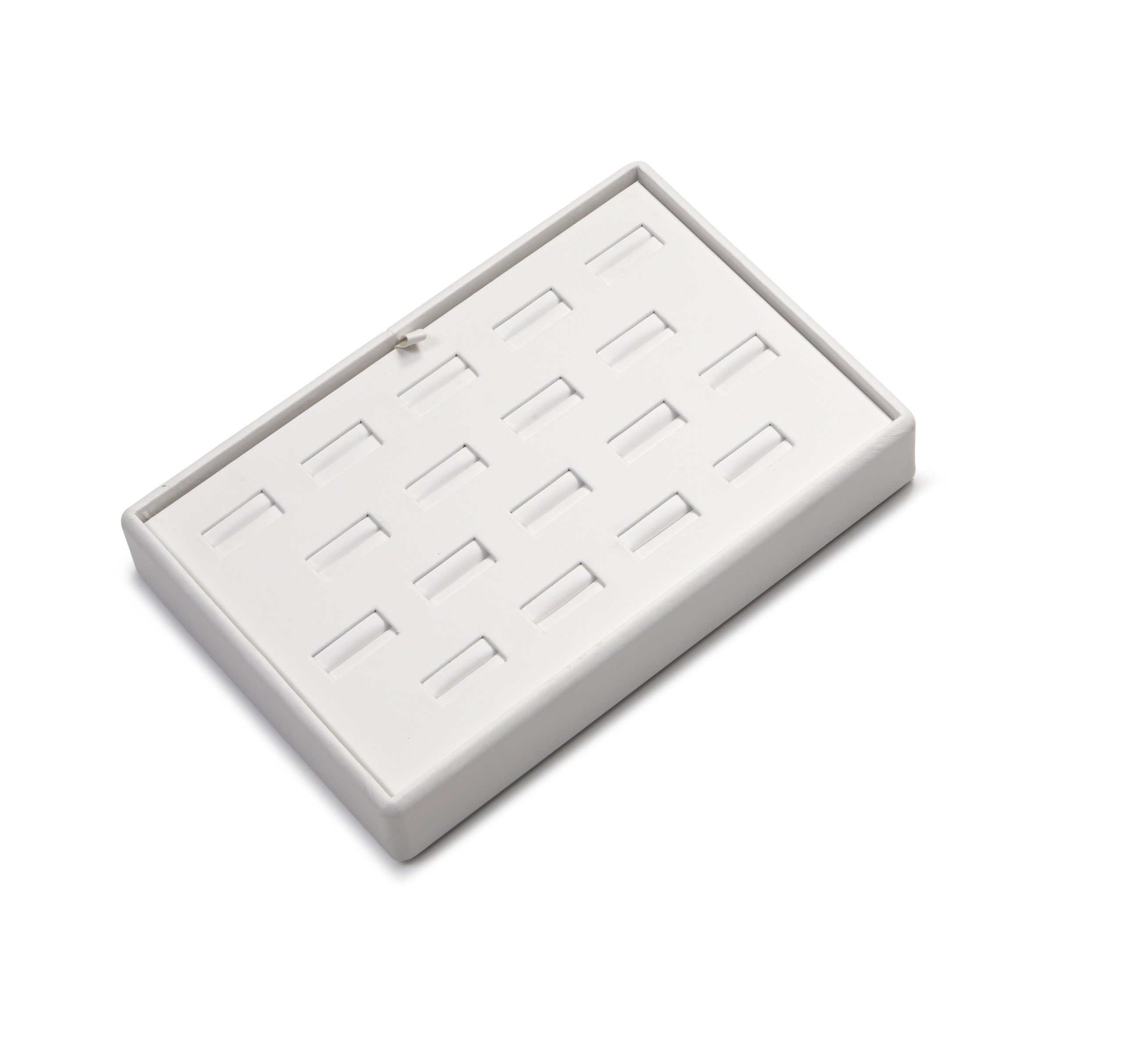 White Leatherette 18 Slot Ring