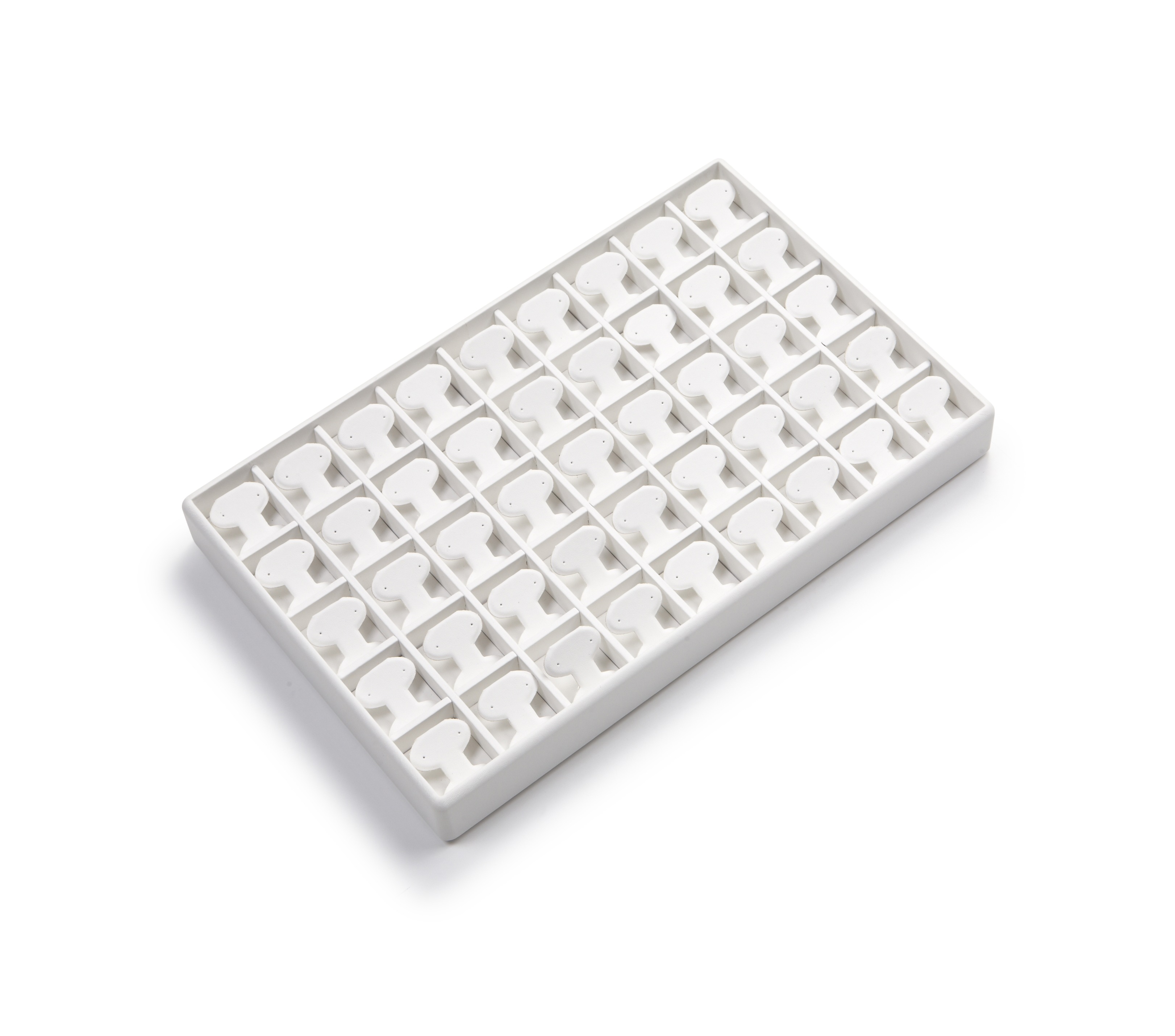 White Leatherette 45 Earring Tree Tray