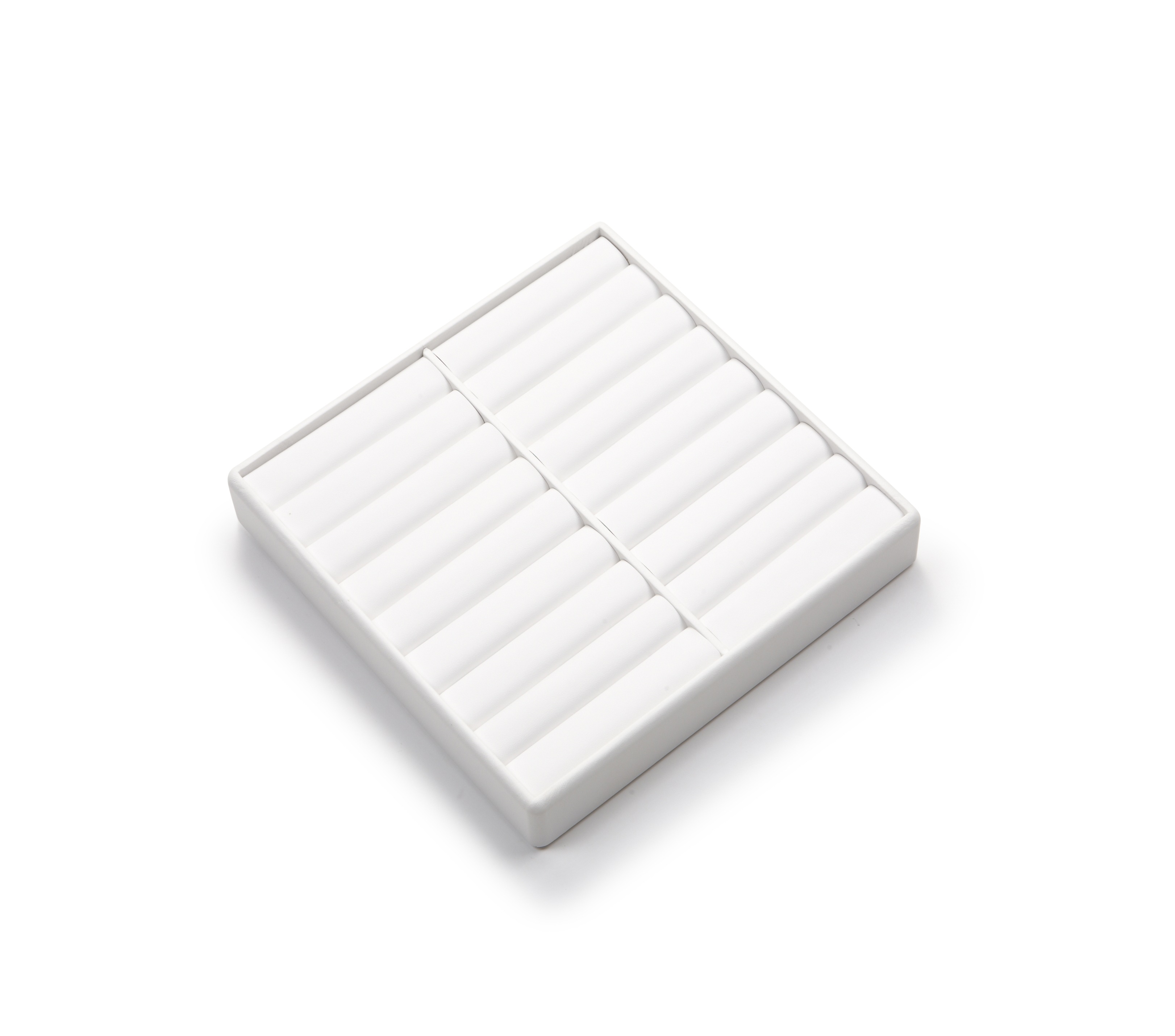 White Leatherette 16 Bangle Tray