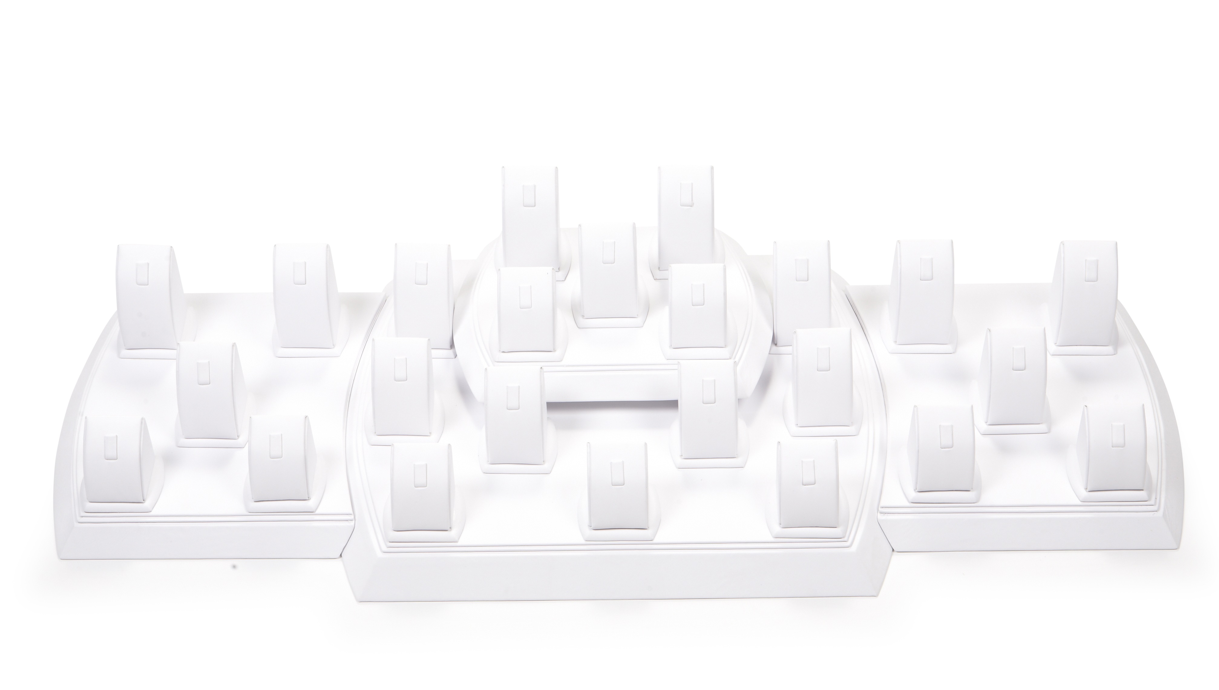 White Leatherette Showcase Display Set