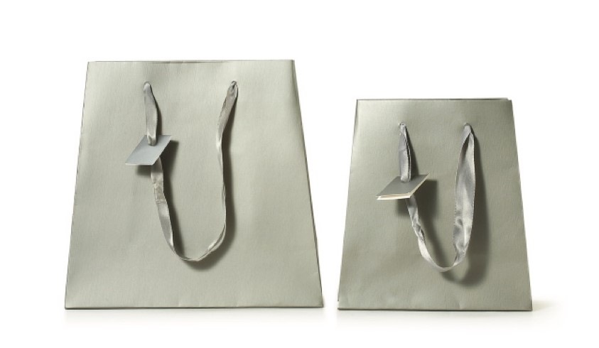 Silver Gray Matte Laminated Tote Bag (small)