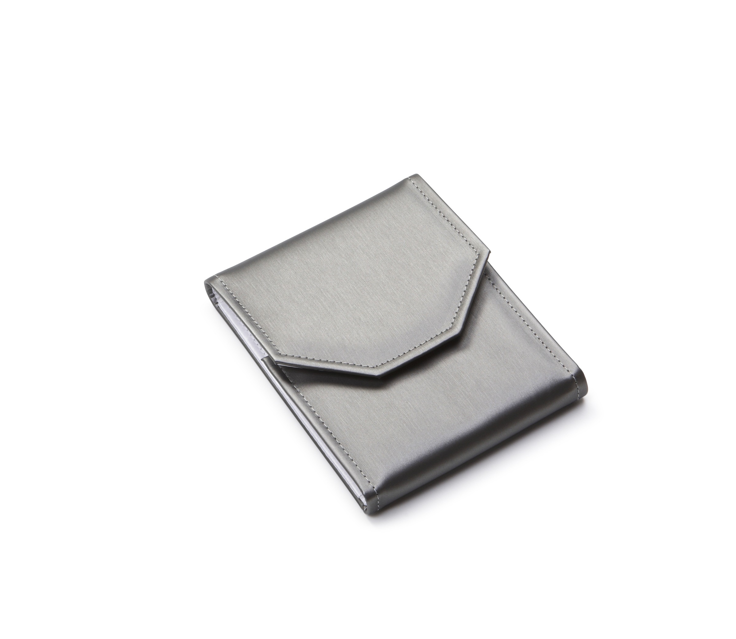 Silver Gray Leatherette Large Pearl Folder