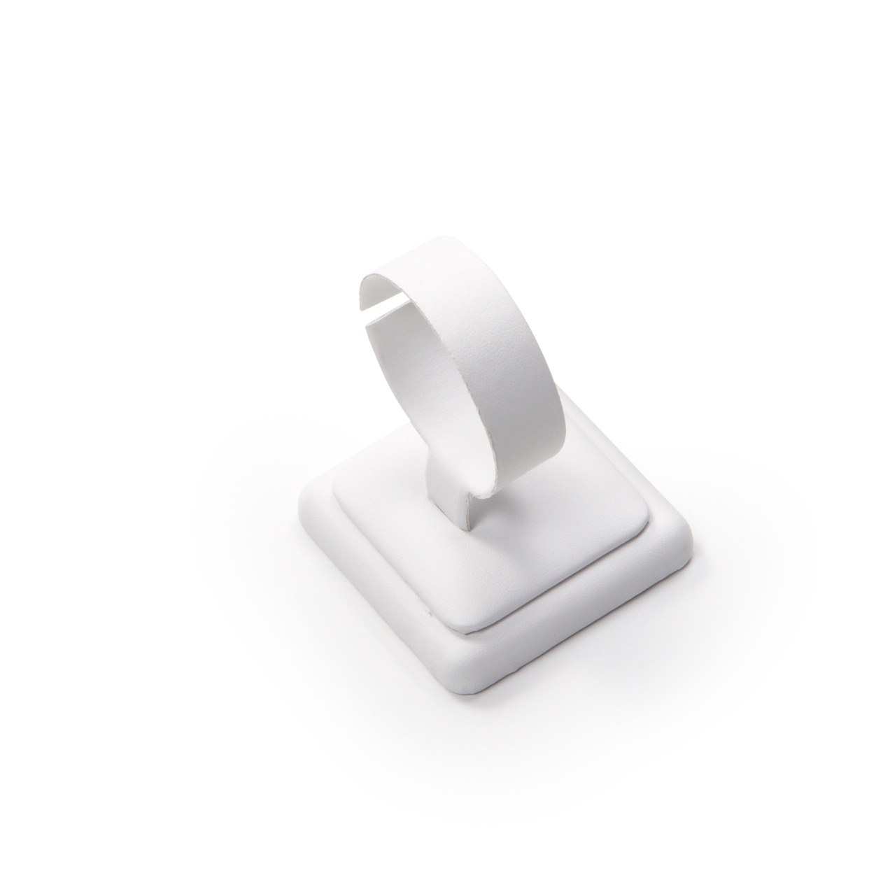 White Leatherette Bangle/Watch Stand
