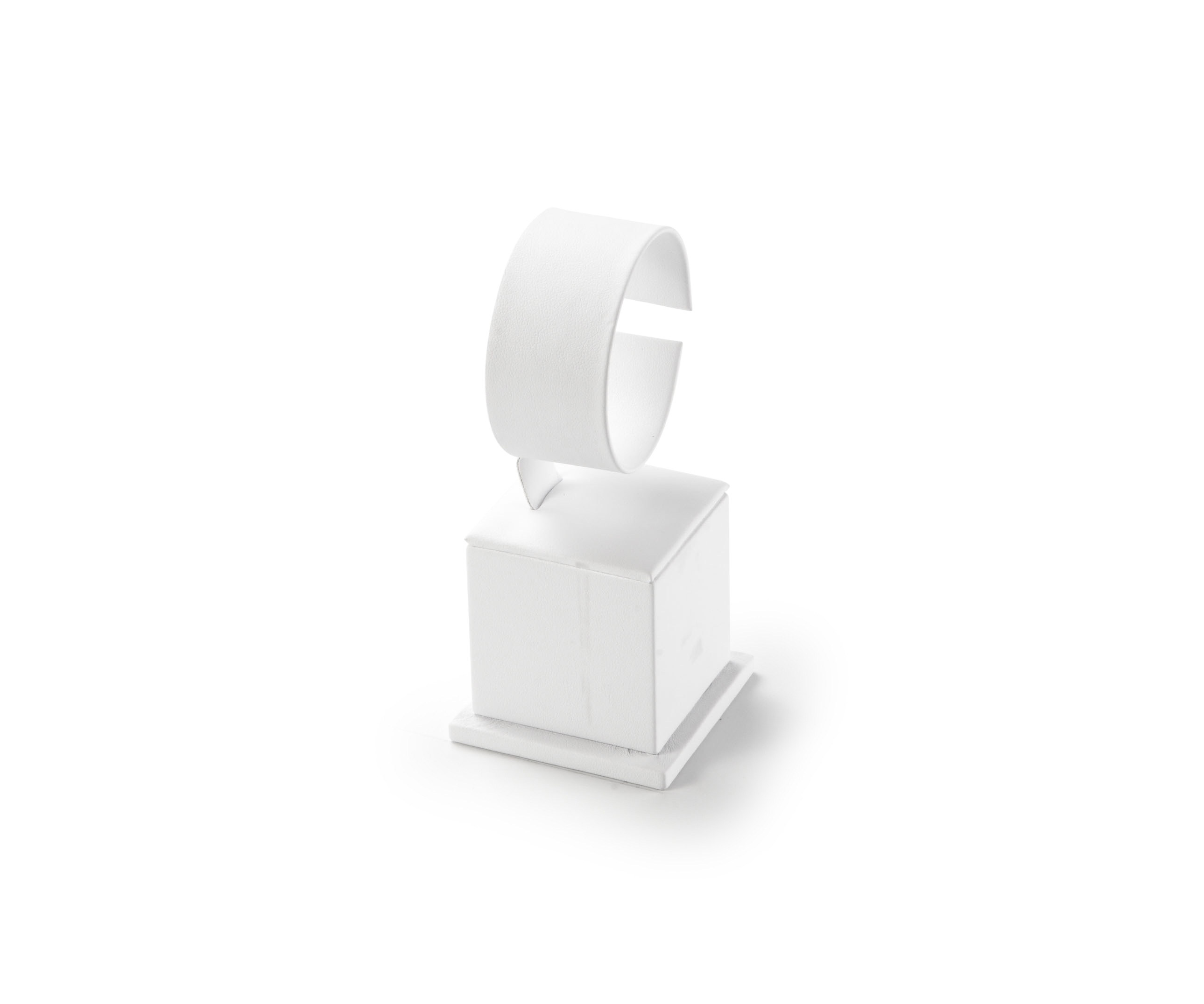 White Leatherette Medium Watch Stand