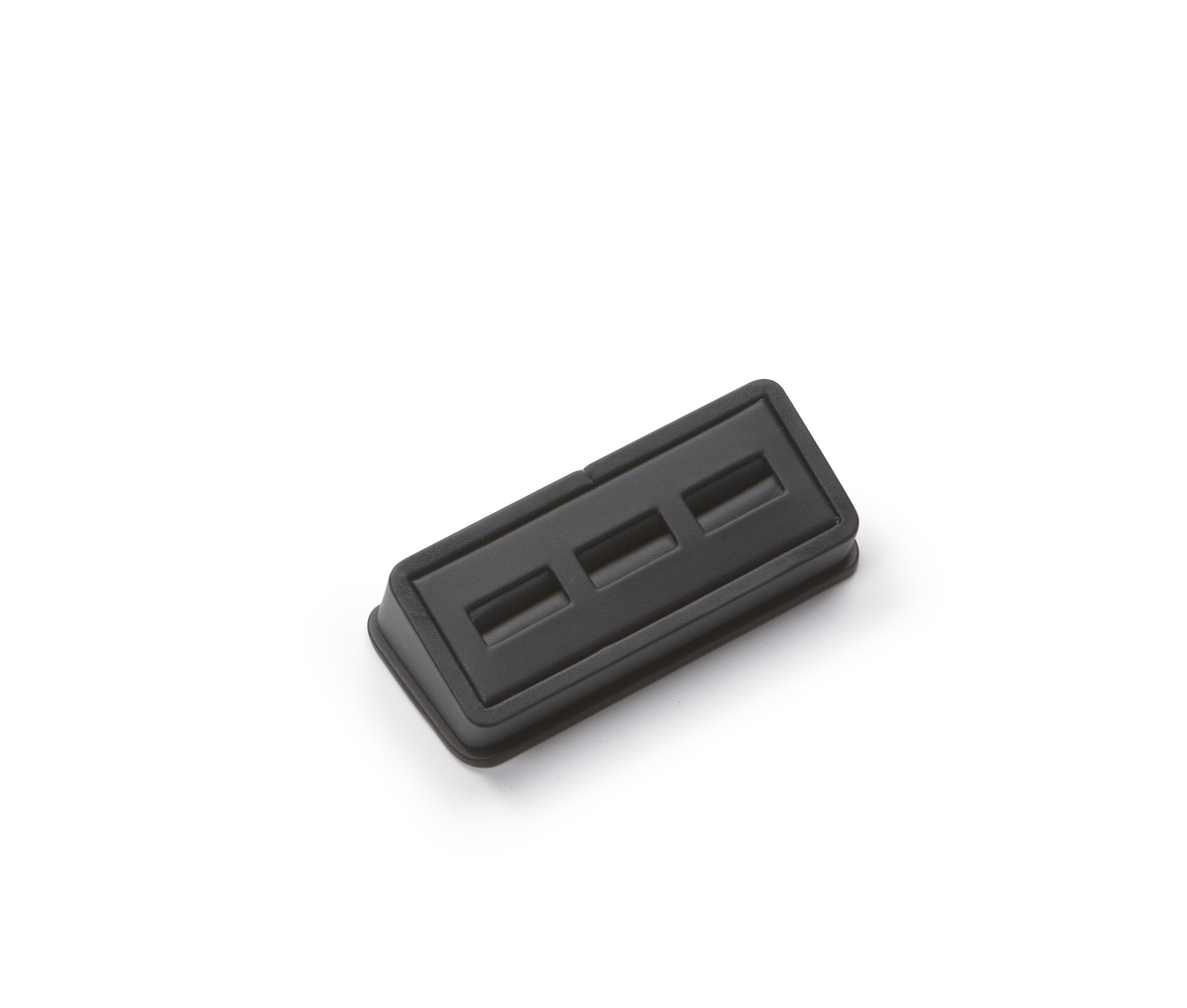 Black Leatherette 3 Ring Slot Stand