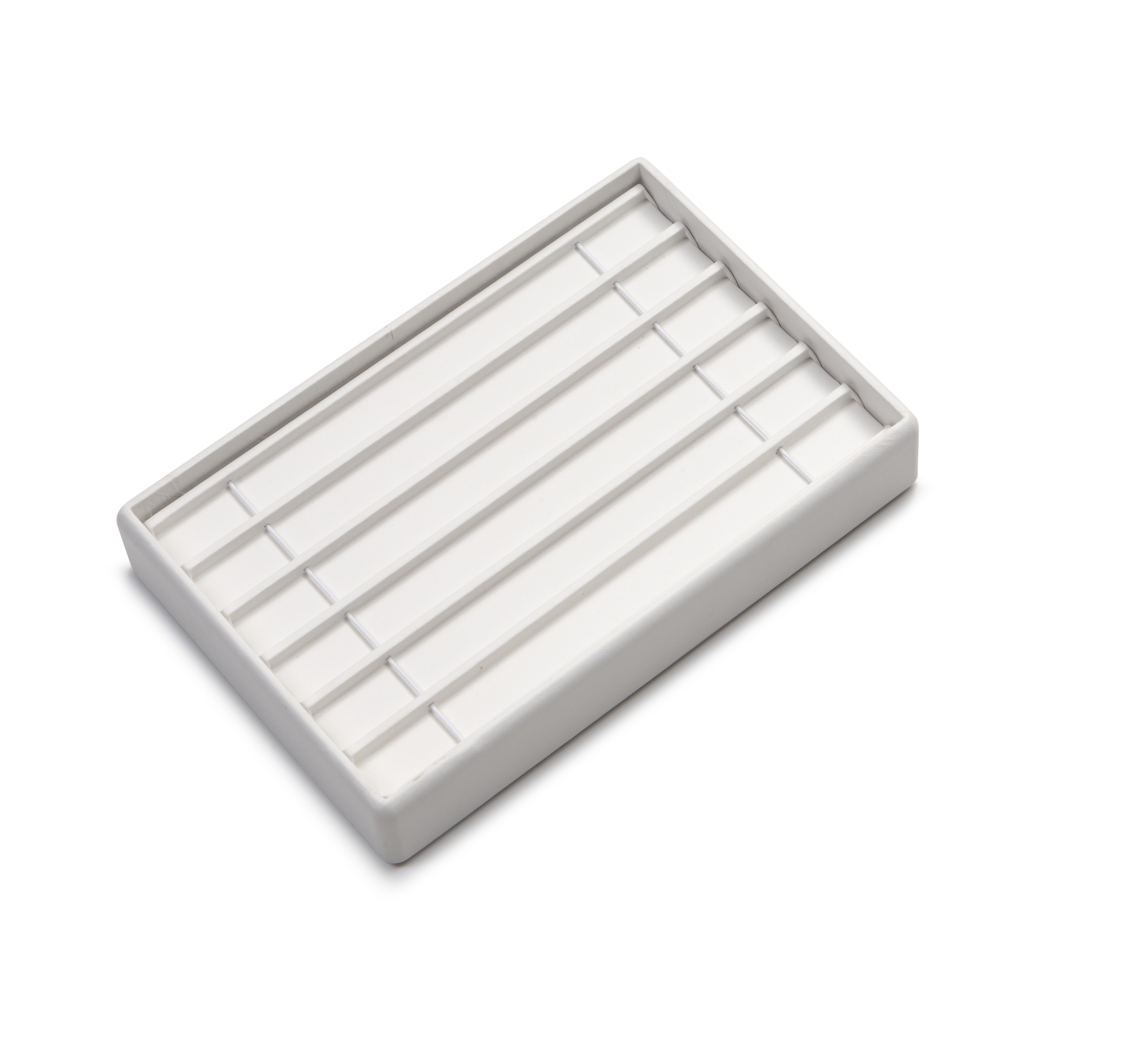 White Leatherette 6 Bracelet Tray