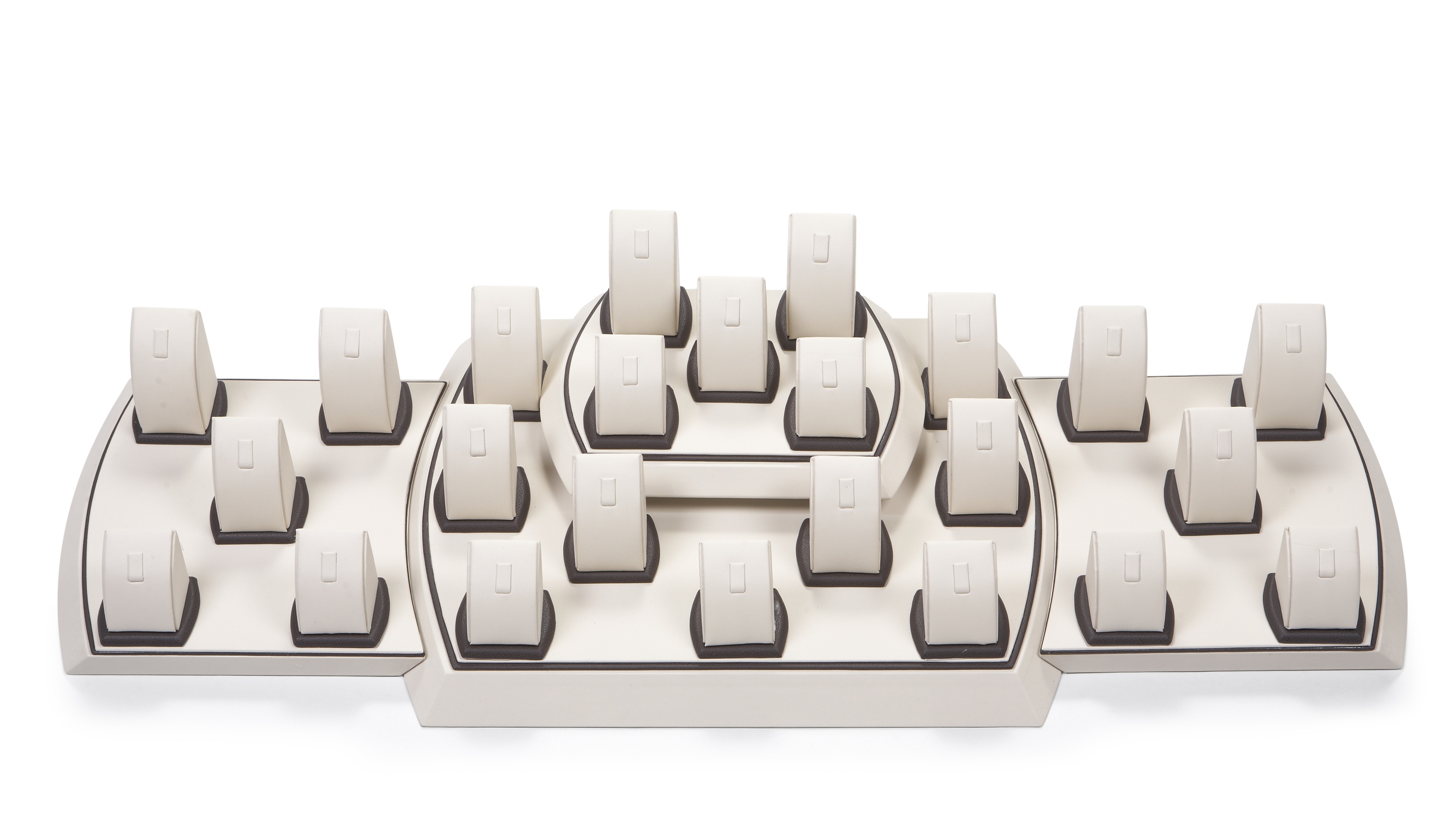 Chocolate/Beige Leatherette Showcase Display Set