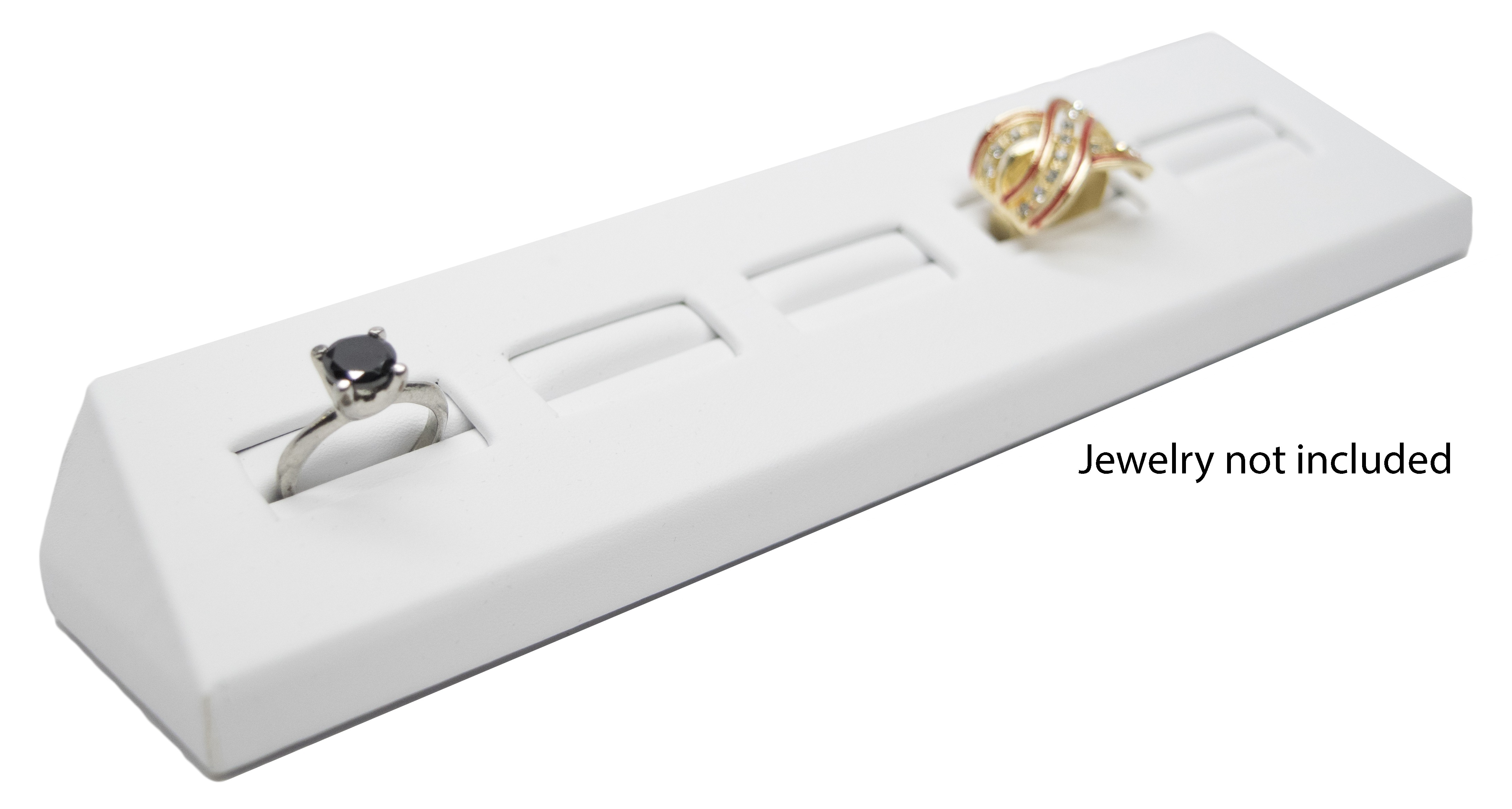 5 Slot White Leatherette Jewelry Tray Display