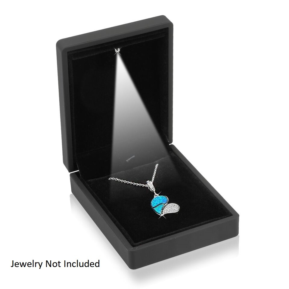 Black Leatherette LED Pendant Box