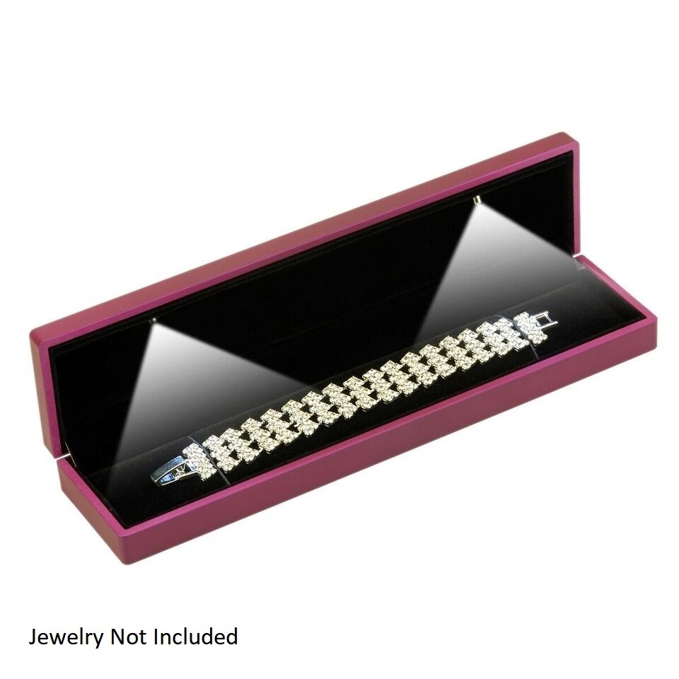 Purple Leatherette LED Bracelet Box