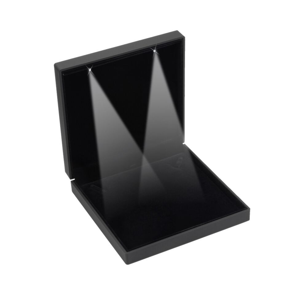 Black Leatherette LED Necklace Box