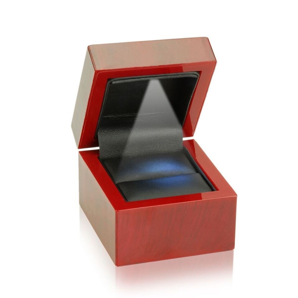 Mahogany/Black Wood LED Ring Box