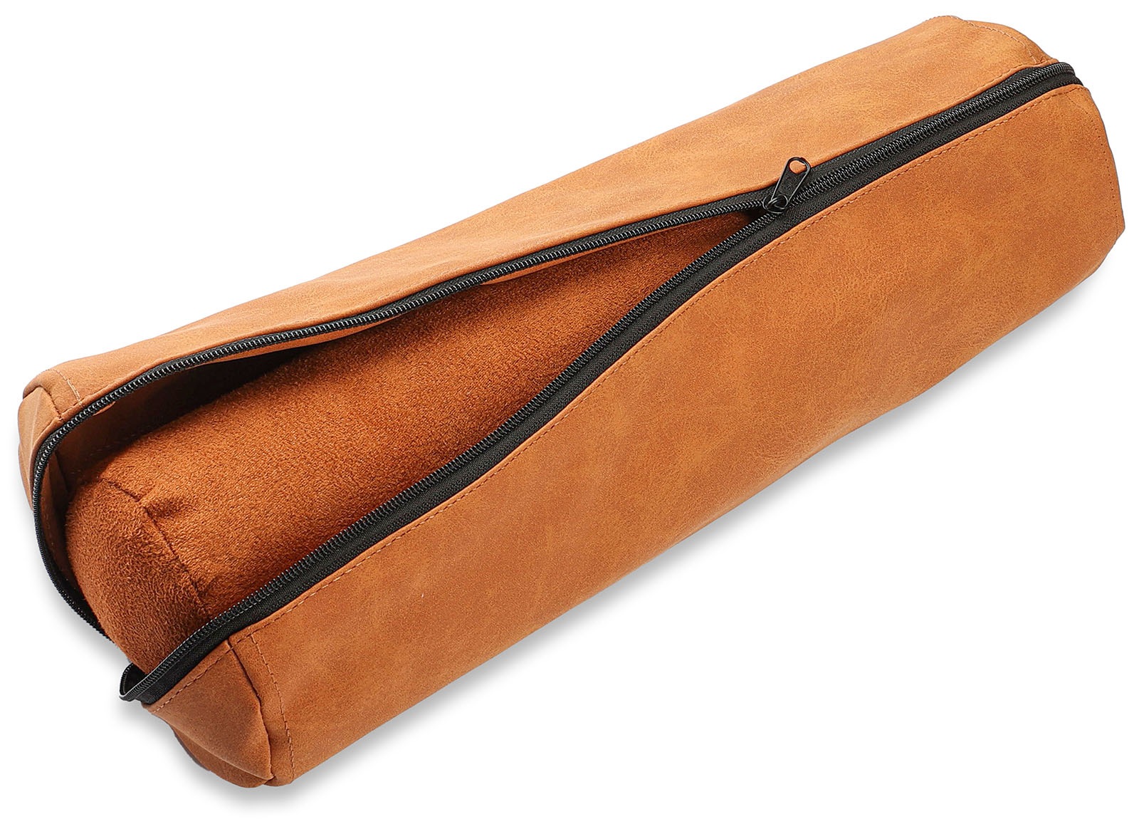 Novel Box Chestnut Faux Leather Velvet Bangle Watch Bracelet Soft Cushioned Roll Display