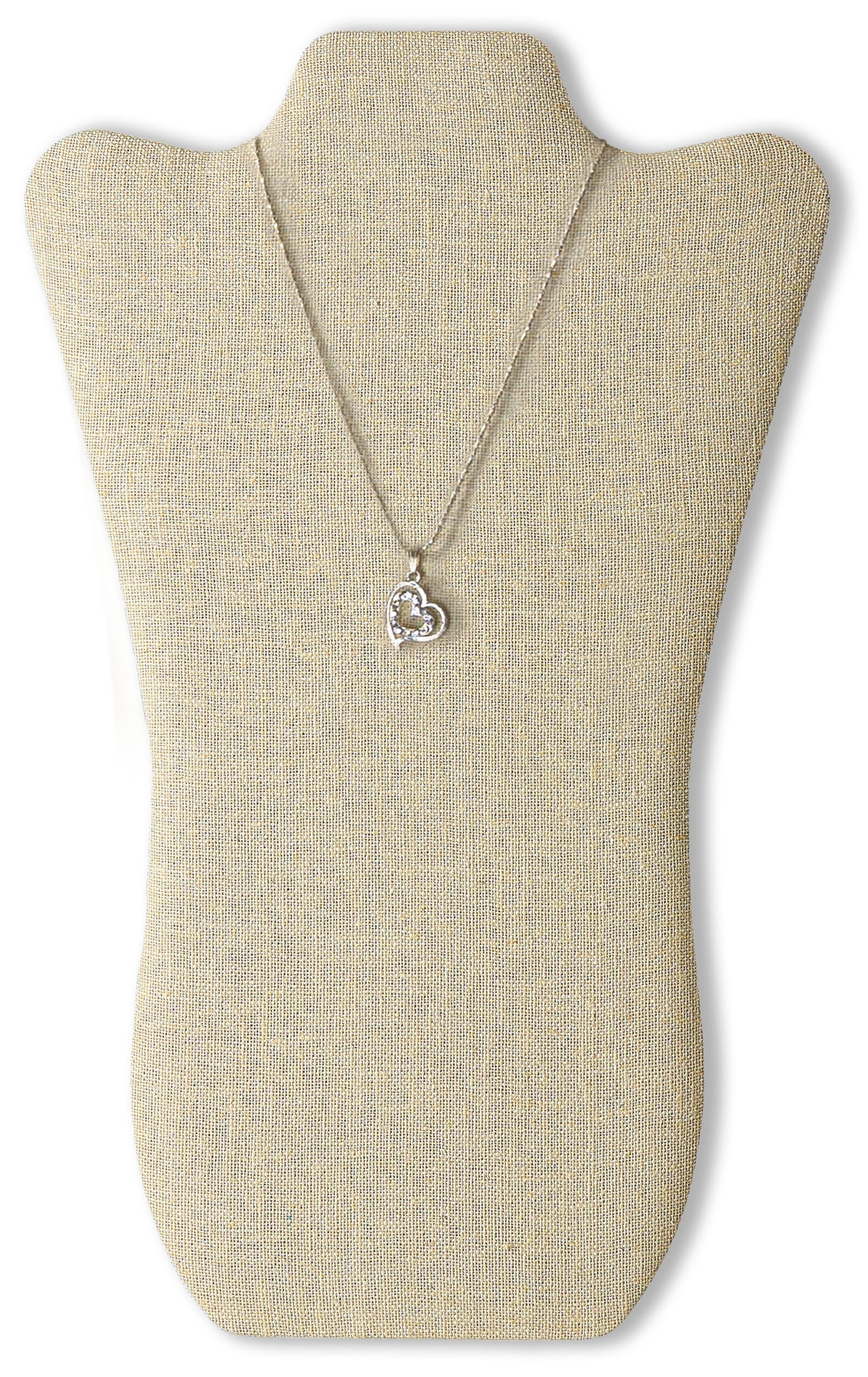 Novel Box 14.5" Beige Linen Velvet Necklace Chains Pendant Jewelry Foldable