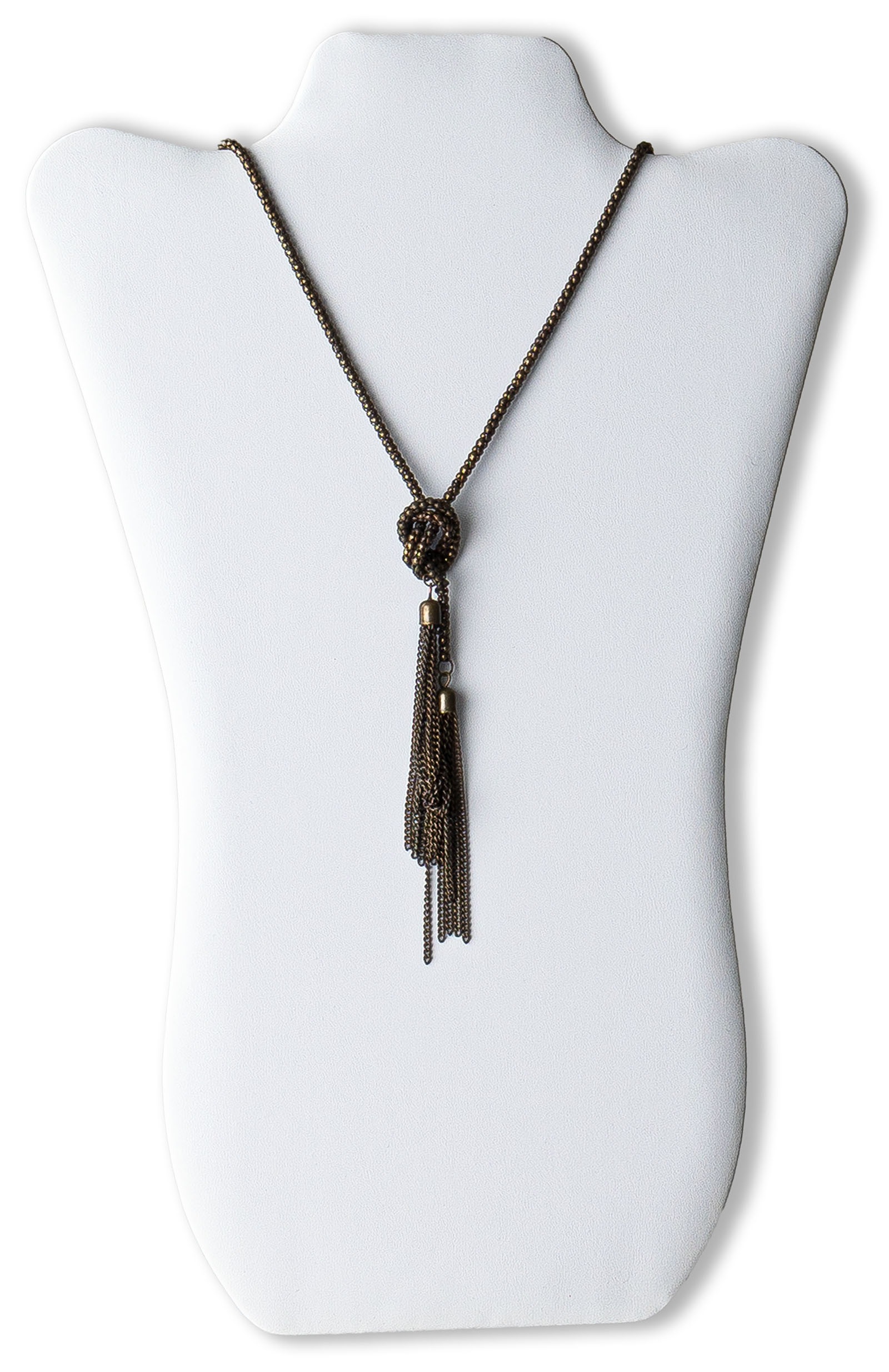 Novel Box 14.5" White Leatherette Linen Velvet Necklace Chains Pendant Jewelry Foldable