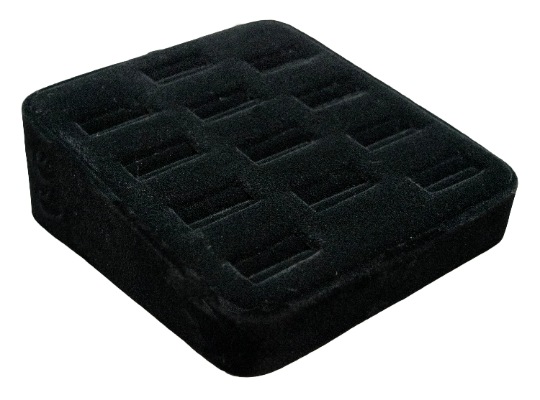 Novel Box™ 12 Slot Ring/Cufflink Tray Stand Holder Jewelry Display 5.75X5X2" In Black