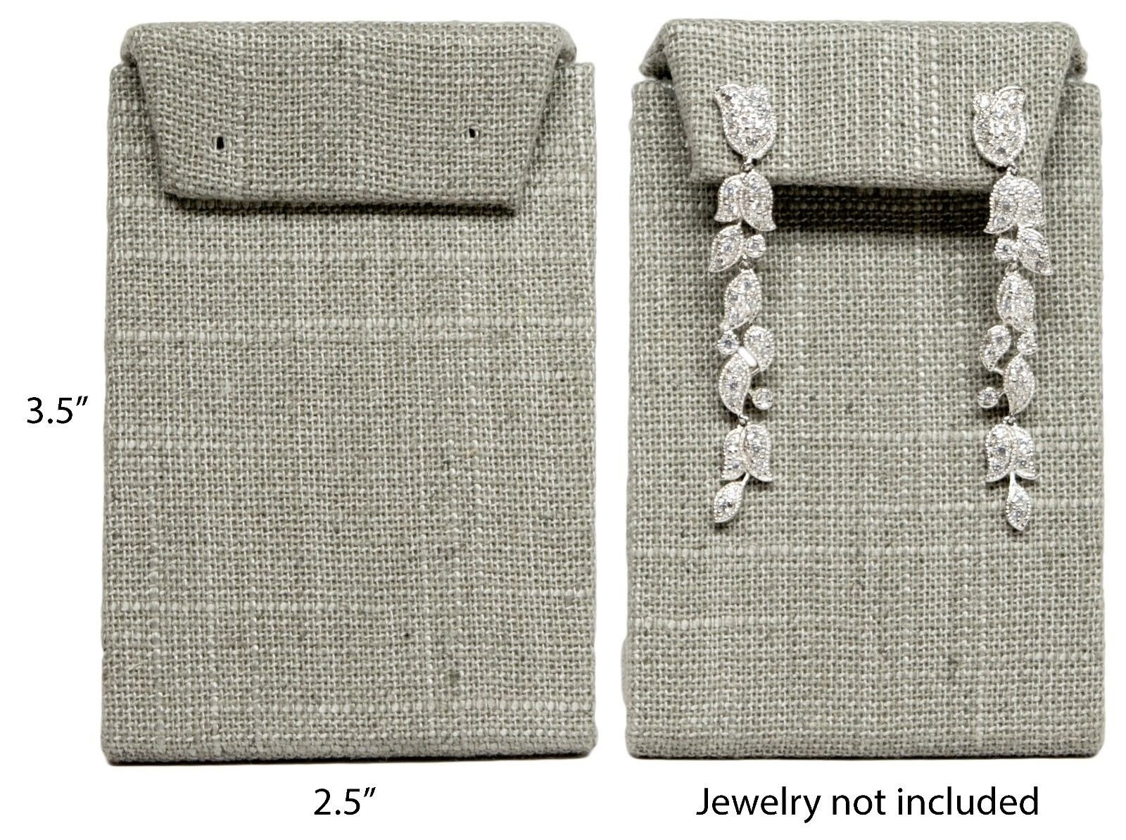 Steel Gray Leaning Drop Earring Jewelry Display Stand Grey Linen ( Price for one)