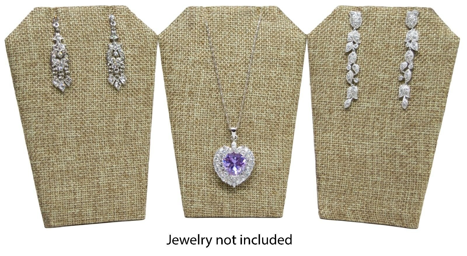 Burlap Leaning Earring/Pendant Jewelry Display Stand