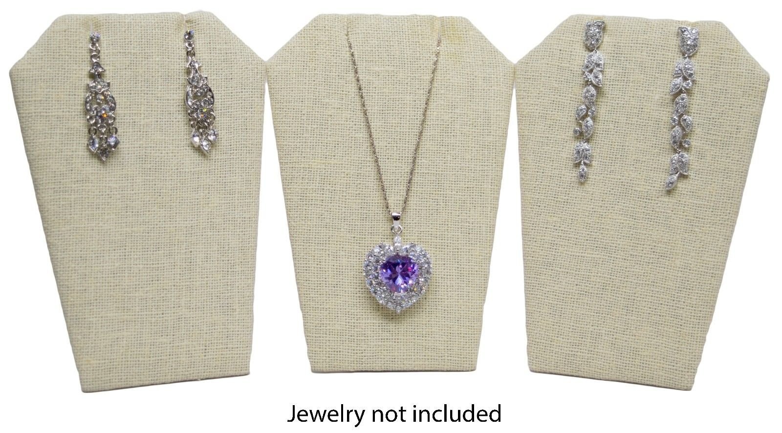 Beige Linen Leaning Earring/Pendant Jewelry Display Stand