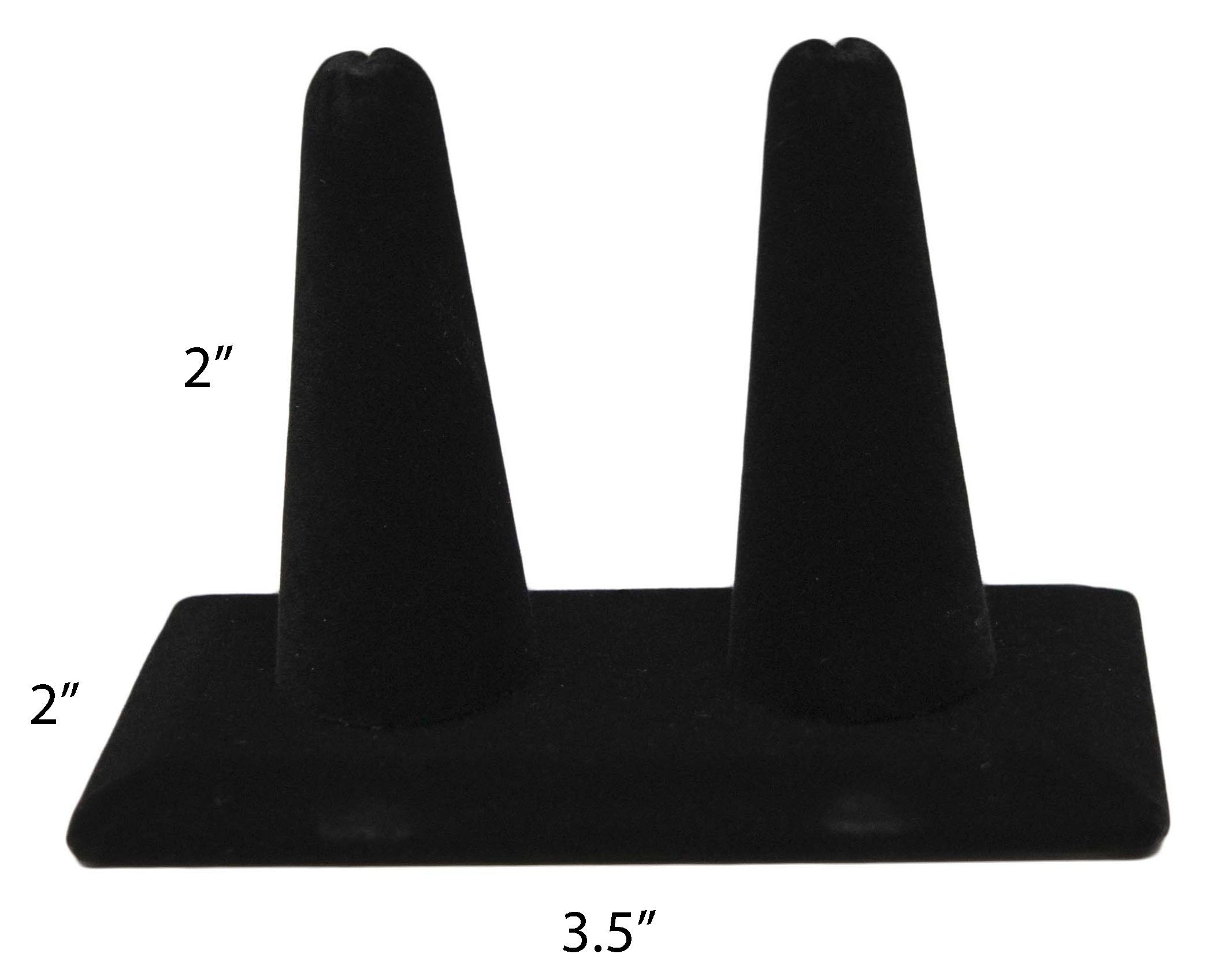 2 Finger Ring Stand Holder Jewelry Display In Black Velvet