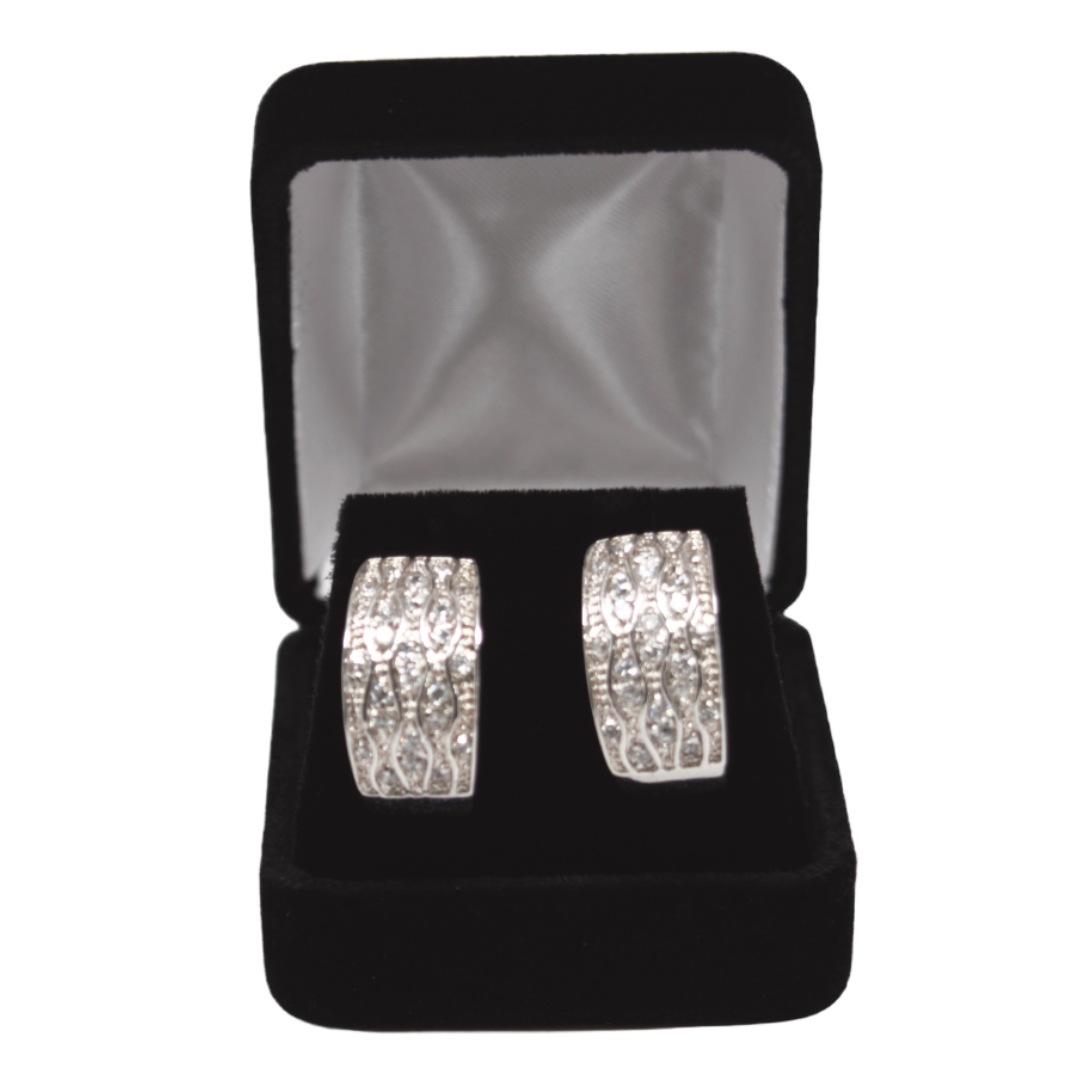 Black Rich Velveteen Drop Earring Box 