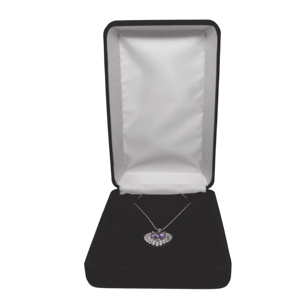 Black Rich Velveteen Necklace Box 
