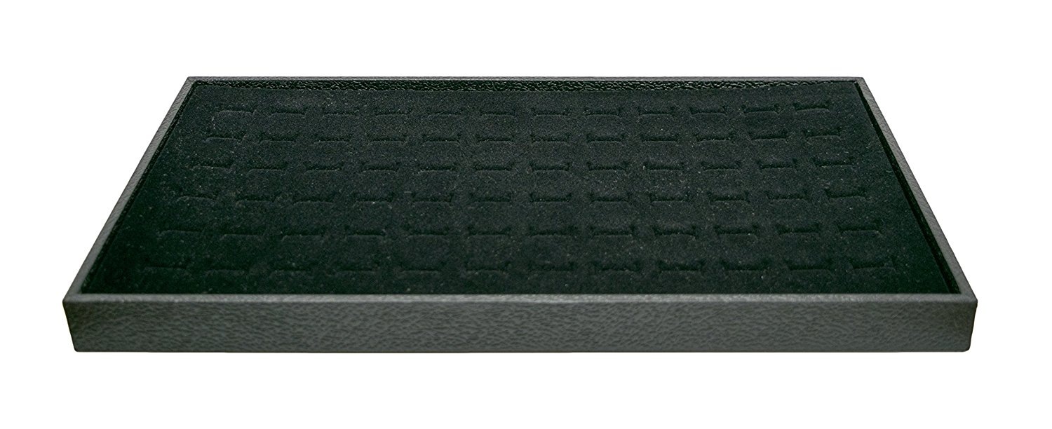 Black Leatherette 72 Ring Foam Tray