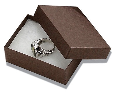 Chocolate  Kraft Paper Cotton Filled Boxes (x100)