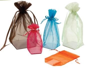 Organza  Square Gusset w/ Cardboard Bottom 4 x 6 x 2