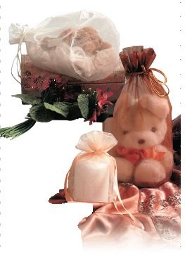 Organza Round Gusset Bag 9 x 12 x 6