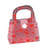 Heart Print PP Bag w/Button Clasp