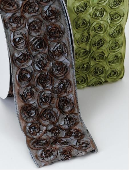 Taffeta Rose w/Wire Edge