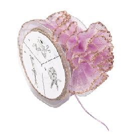 Gold Trim Ruffle Pull Bows Large