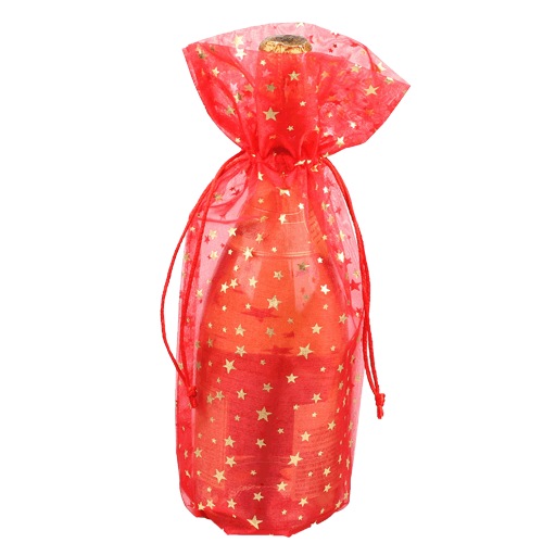 Star Print Organza Wine Bags