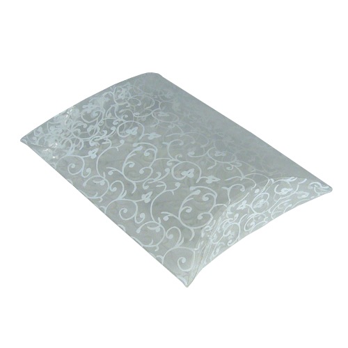 Clear Plastic Pillow Boxes with Flower Print