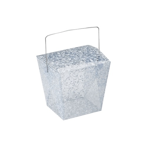 Clear Take Out Boxes with Floral Print