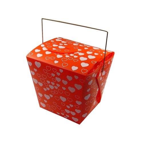 Heart Print Take Out Boxes