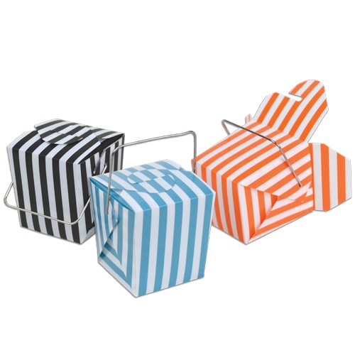 Mini Striped Take Out Boxes