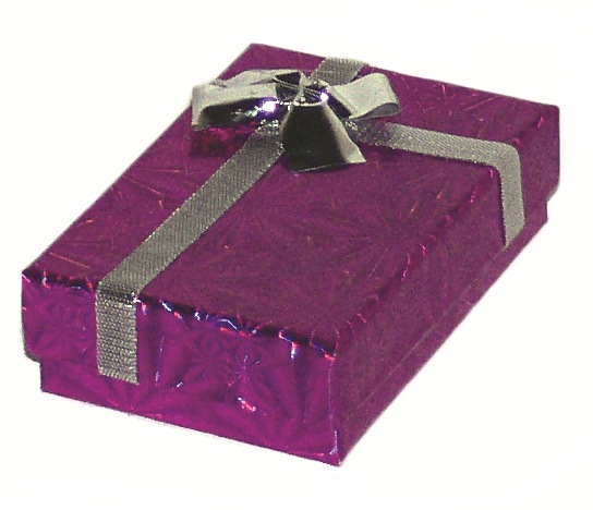 Shiny Cardboard Pendant Box with a Bow