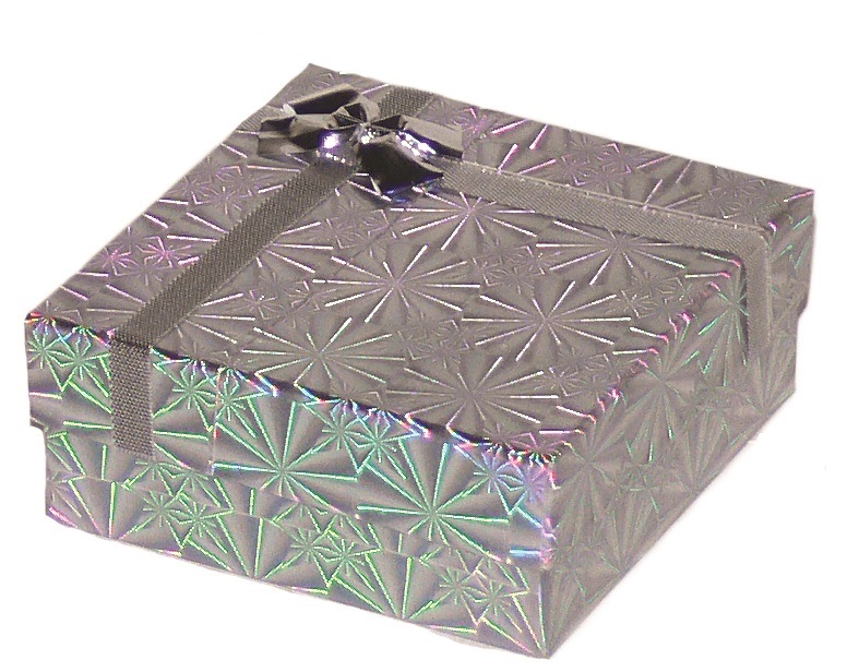 Shiny Cardboard Utility/Large Pendant Box with a Bow