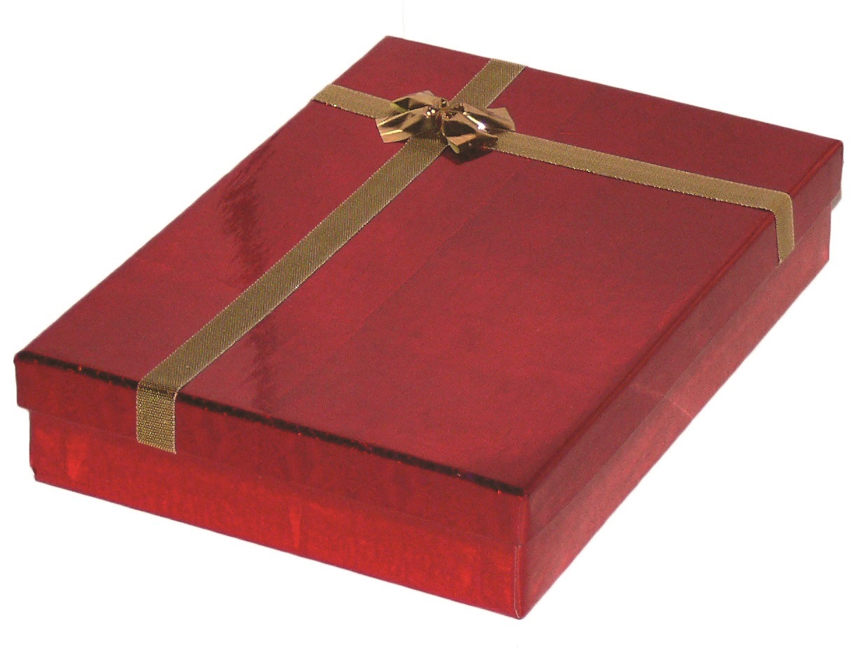 Shiny Cardboard Necklace Box with a Bow