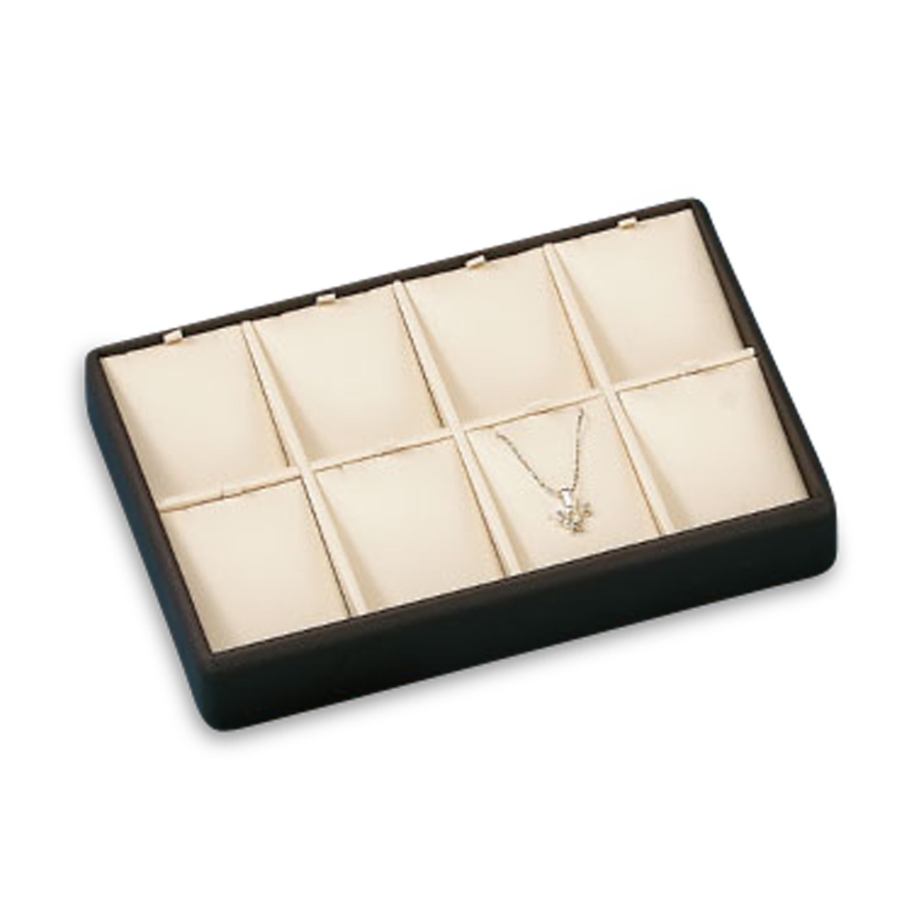 Chocolate/ Beige Leatherette 8 Pendant Tray