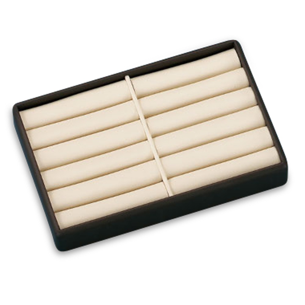 Chocolate/Beige Leatherette 10 Bangle Tray