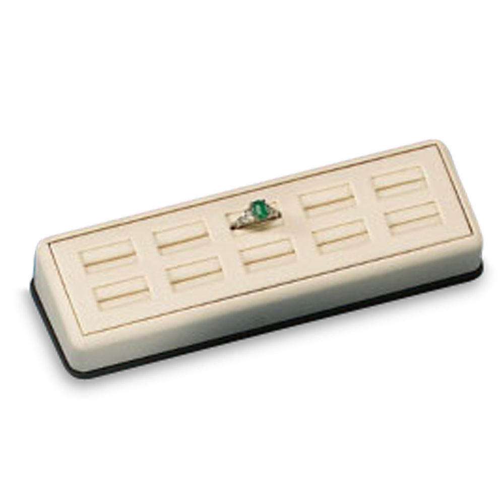 Chocolate/Beige Leatherette 9 Ring Slit Stand