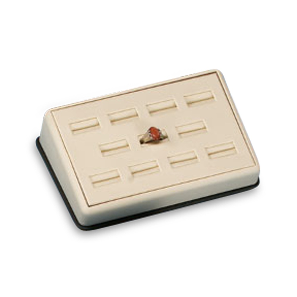 Chocolate/Beige Leatherette 11 Ring Slit Stand