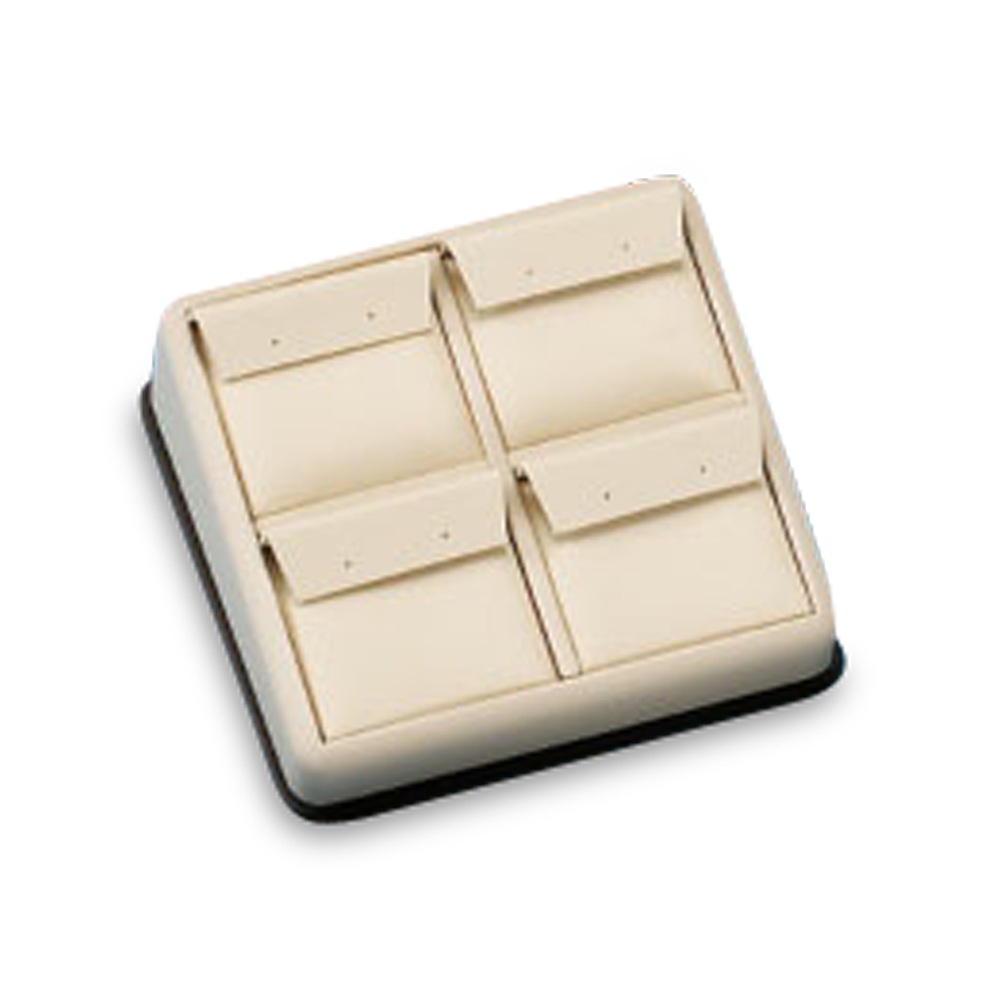 Chocolate/Beige Leatherette 4 Earring Stand