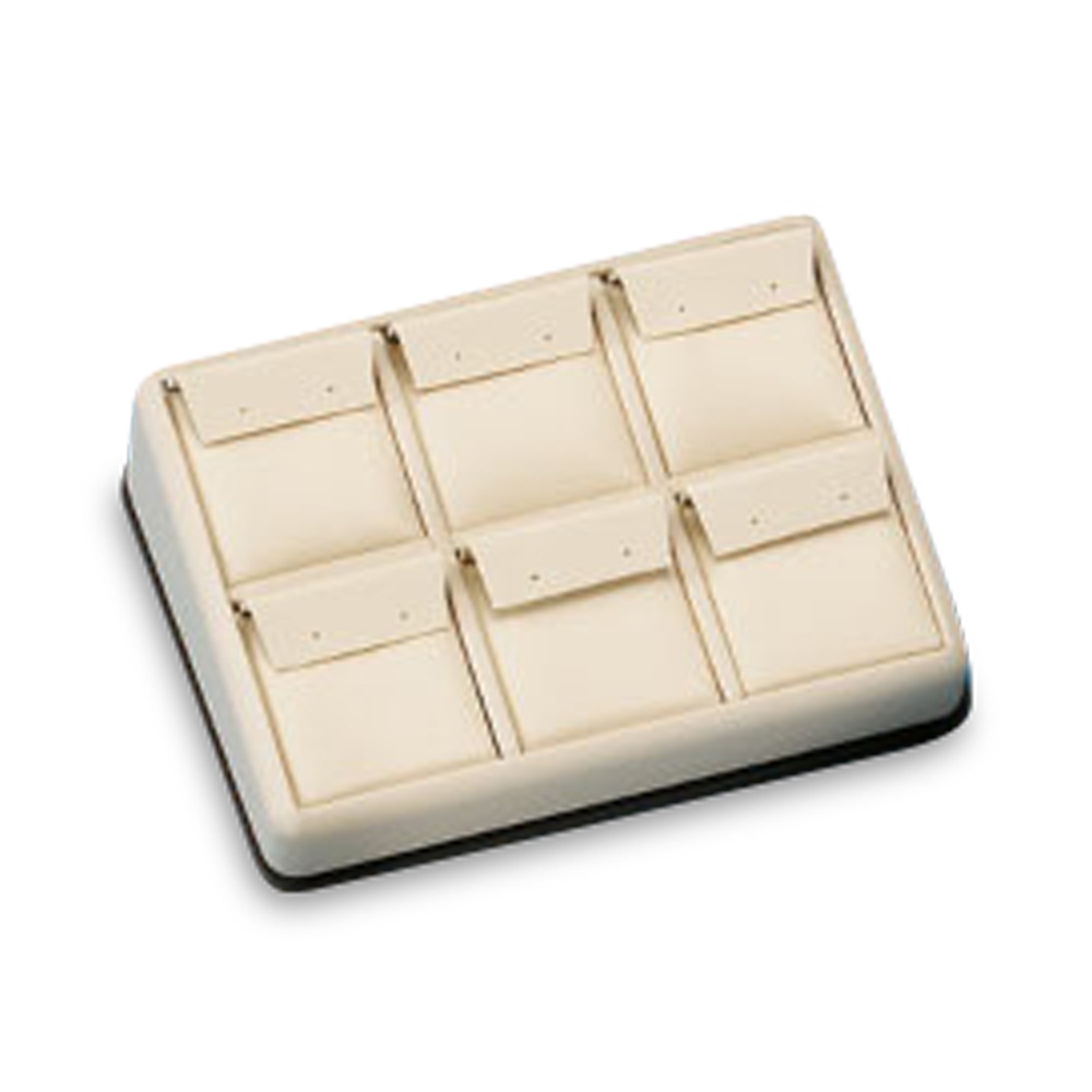 Chocolate/Beige Leatherette 6 Earring Stand