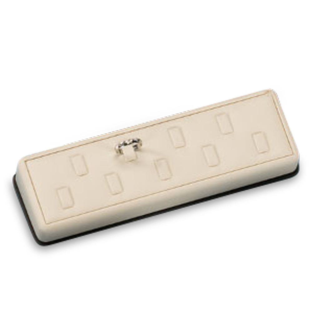 Chocolate/Beige Leatherette 9 Clip Ring Stand