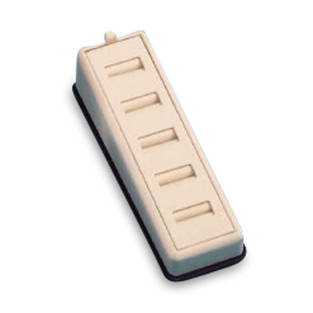 Chocolate/Beige Leatherette 5 Slot Ring Tray